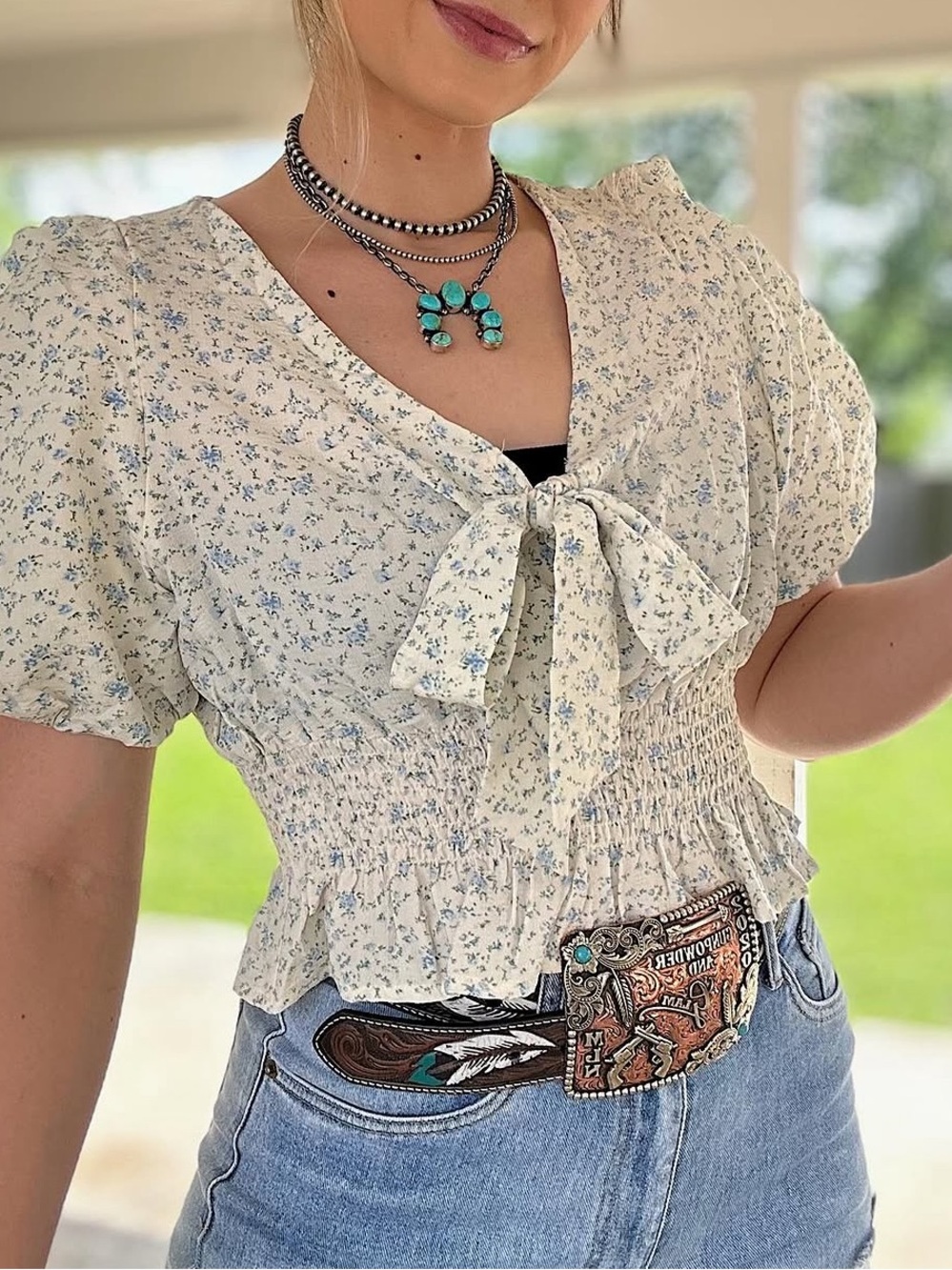 Floral Puff Sleeve Top